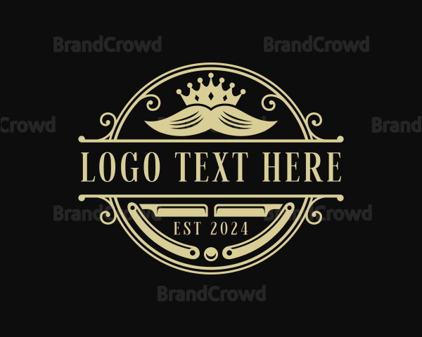 Crown Mustache Grooming Logo