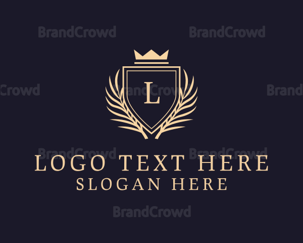 Crown Shield Leaves Logo