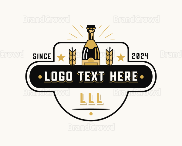 Bottle Liquor Winery Logo