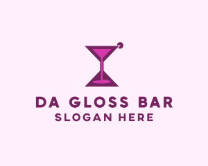 Hourglass Cocktail Time logo design