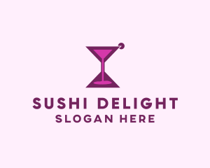 Hourglass Cocktail Time logo design