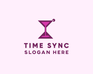 Hourglass Cocktail Time logo design