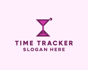 Hourglass Cocktail Time logo design