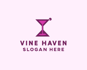 Hourglass Cocktail Time logo design