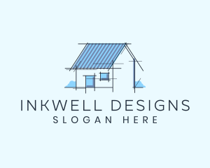Residential House Blueprint logo design