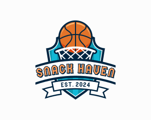 Basketball Varsity Shield logo design