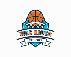 Basketball Varsity Shield logo design