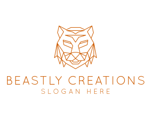 Geometric Beast Tiger logo design