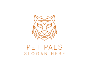 Geometric Beast Tiger logo design