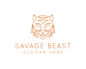 Geometric Beast Tiger logo design
