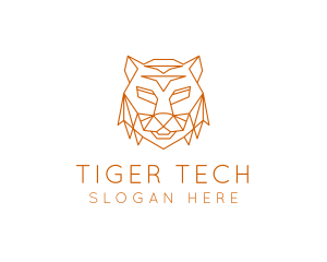 Geometric Beast Tiger logo design