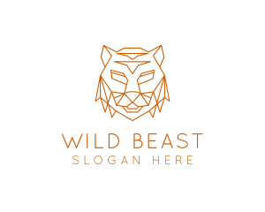 Geometric Beast Tiger logo design