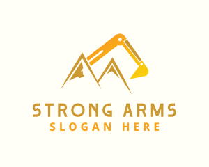 Excavator Arm Mountain  logo design