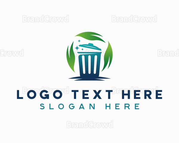 Garbage Bin Leaf Cleaning Logo