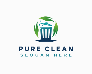 Garbage Bin Leaf Cleaning logo design