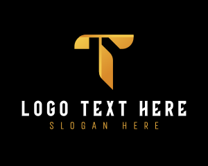 Investing - Metallic Business Modern Letter T logo design