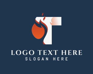 Heating - Burning Letter T Business logo design