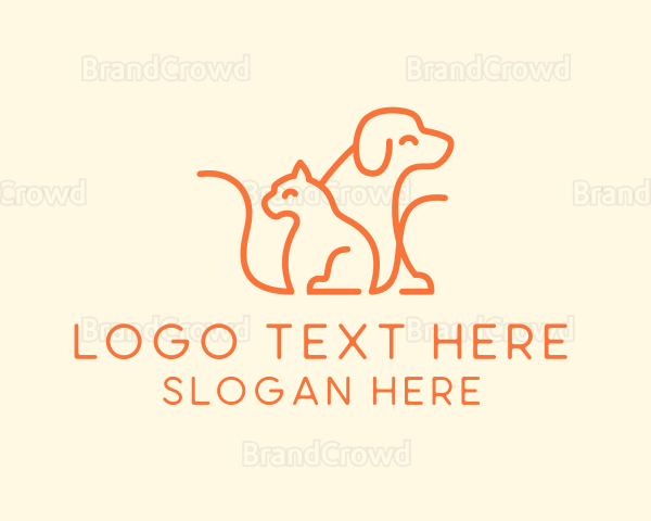 Orange Cat Dog Pet Logo