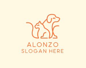 Orange Cat Dog Pet  logo design