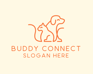 Orange Cat Dog Pet  logo design