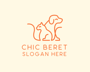 Orange Cat Dog Pet  logo design