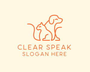 Orange Cat Dog Pet  logo design