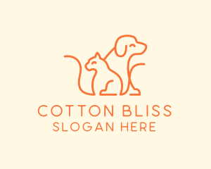 Orange Cat Dog Pet  logo design