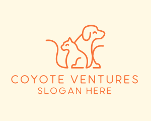 Orange Cat Dog Pet  logo design