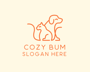 Orange Cat Dog Pet  logo design