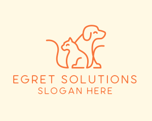 Orange Cat Dog Pet  logo design