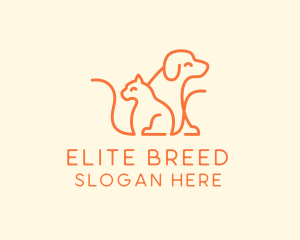 Orange Cat Dog Pet  logo design