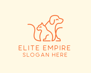 Orange Cat Dog Pet  logo design