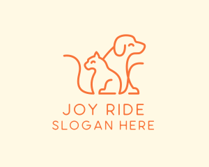 Orange Cat Dog Pet  logo design