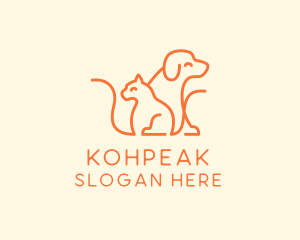 Orange Cat Dog Pet  logo design