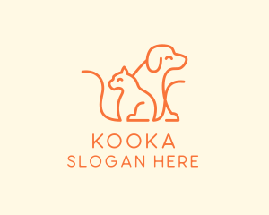 Orange Cat Dog Pet  logo design