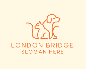 Orange Cat Dog Pet  logo design