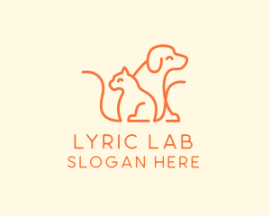 Orange Cat Dog Pet  logo design