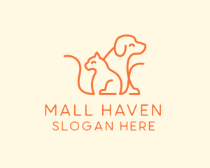 Orange Cat Dog Pet  logo design