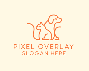 Orange Cat Dog Pet  logo design