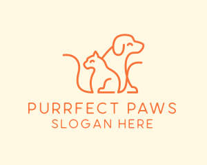 Kitty - Orange Cat Dog Pet logo design