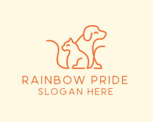 Orange Cat Dog Pet  logo design