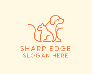 Orange Cat Dog Pet  logo design