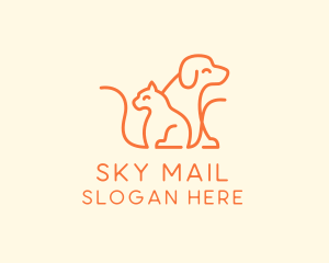 Orange Cat Dog Pet  logo design