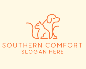 Orange Cat Dog Pet  logo design