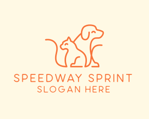 Orange Cat Dog Pet  logo design