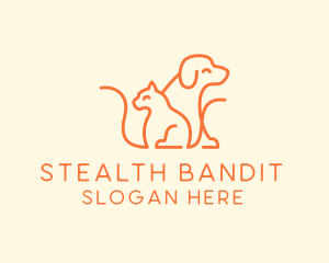 Orange Cat Dog Pet  logo design