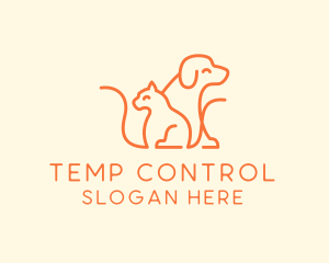 Orange Cat Dog Pet  logo design