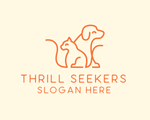 Orange Cat Dog Pet  logo design