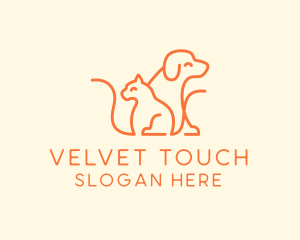 Orange Cat Dog Pet  logo design