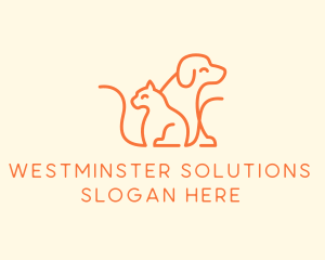 Orange Cat Dog Pet  logo design